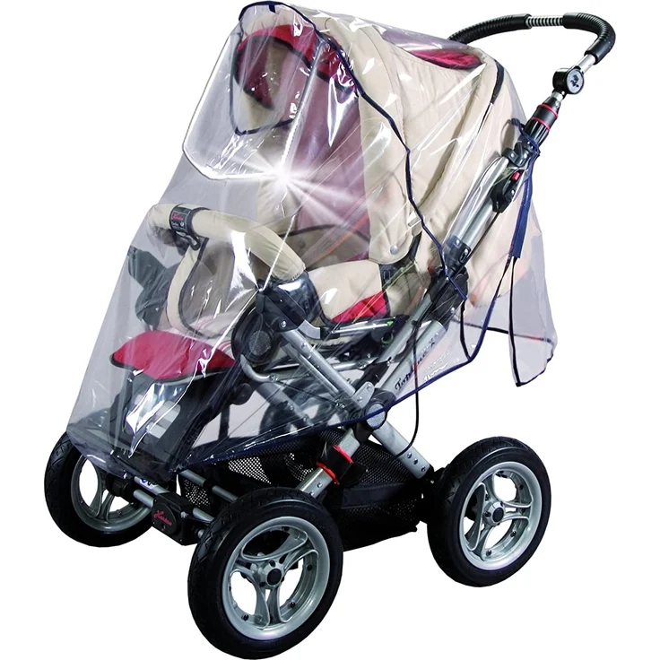 sunnybaby 17083 - Universal Regenverdeck, Regenschutz mit REFLEKTOR für Jogger, Sportwagen, Shopper, Buggy mit Dach, Kinderwagen | Kontaktfenster für optimale Luftzirkulation | PREMIUM QUALITÄT – Bild 4