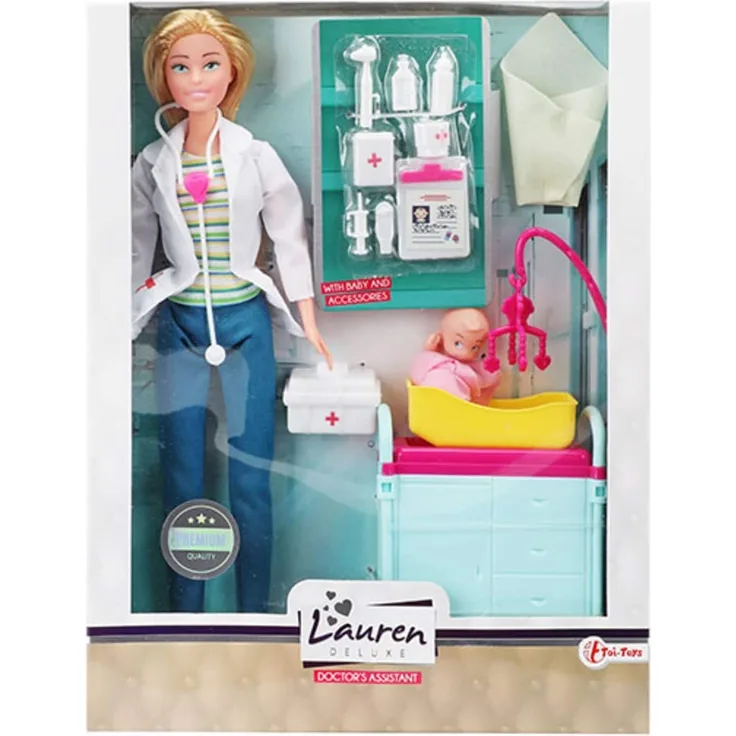 Toi-Toys Teenager-Puppe Lauren DeluxeDoktor Mädchen 26 cm 16-teilig