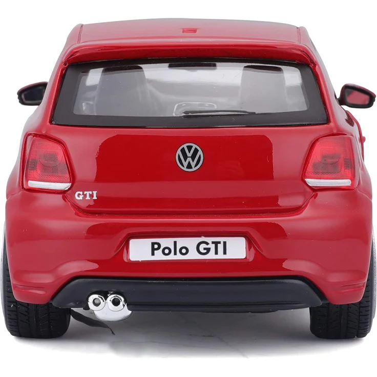 Bburago VW Polo 5 GTI : Modellauto im Maßstab 1:24, Türen und Motorhaube zum Öffnen, lenkbar, 19 cm, rot (18-21059) - Preisvergleich – Bild 5