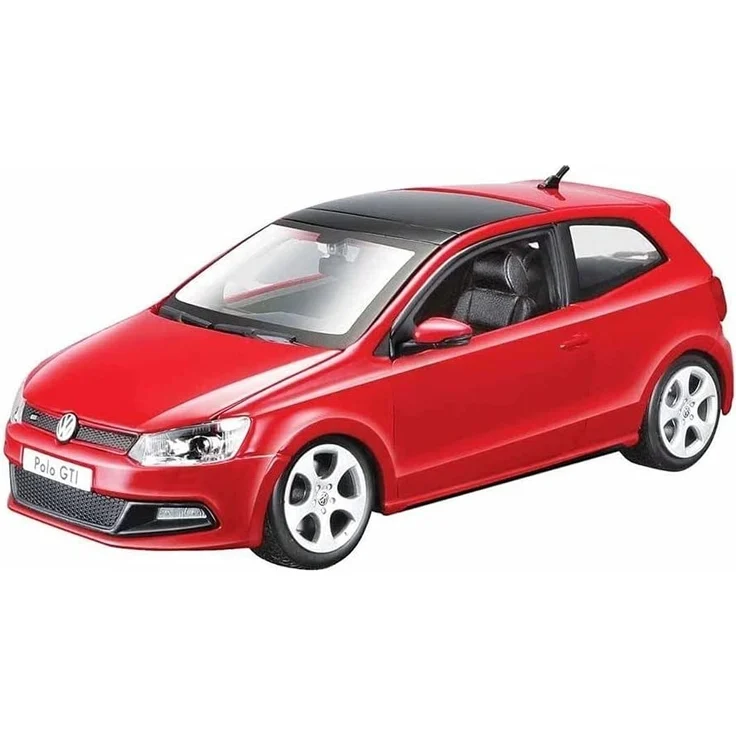 Bburago VW Polo 5 GTI : Modellauto im Maßstab 1:24, Türen und Motorhaube zum Öffnen, lenkbar, 19 cm, rot (18-21059) - Preisvergleich – Bild 6