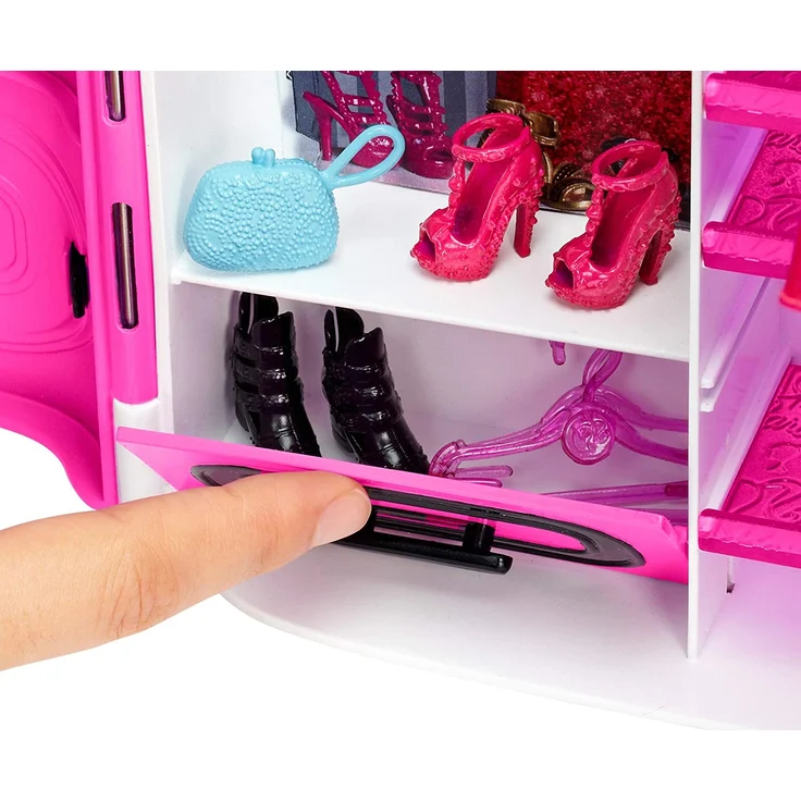 Barbie DMT57 - Kleiderschrank, Puppen Zubehör mit Kleidung und Accessoires, Mädchen Spielzeug ab 3 Jahren – Bild 4