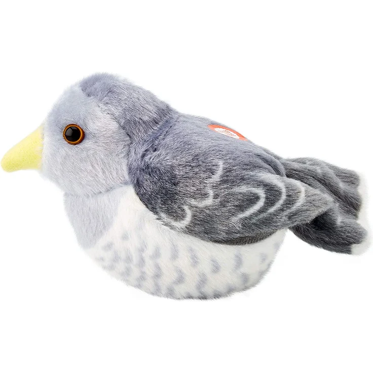 Wild Republic 19500 Plüschvogel Kuckuck mit authentischem Originalgesang, Kuscheltier, Plüschtier, 13cm, grau – Bild 1