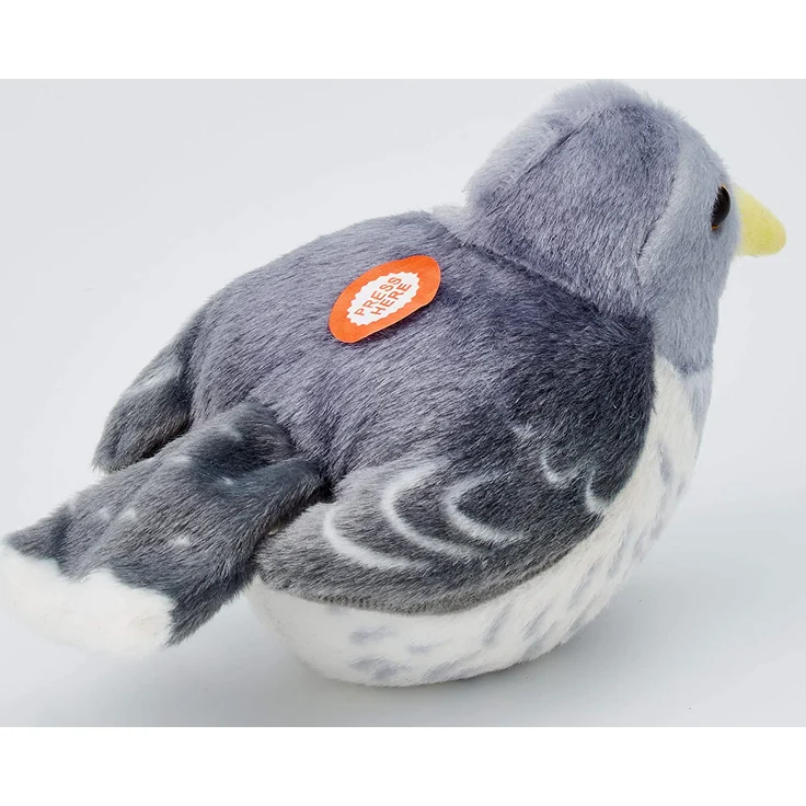 Wild Republic 19500 Plüschvogel Kuckuck mit authentischem Originalgesang, Kuscheltier, Plüschtier, 13cm, grau – Bild 3