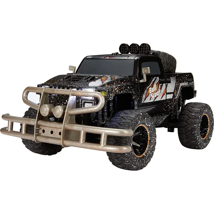 Revell Control RC Car - ferngesteuertes Auto mit 27 MHz Fernsteuerung, stabile Konstruktion, große Räder für gute Geländegängigkeit, LED-Beleuchtung, Batteriebetrieben - Buggy BULL SCOUT 24629 – Bild 3