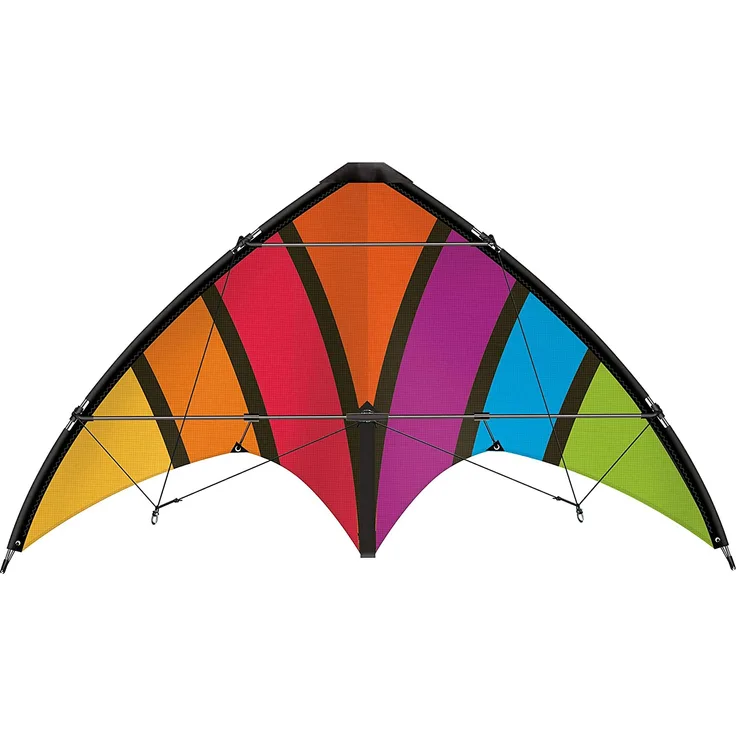 Paul Günther 1088 - Sportlenkdrachen Top Loop 130, Drachen für Anfänger, Segel aus reißfestem Ripstop-Polyester, robuste Fiberglasstäbe, mit Lenkspulen und Schnur, ca. 130 x 69 cm groß