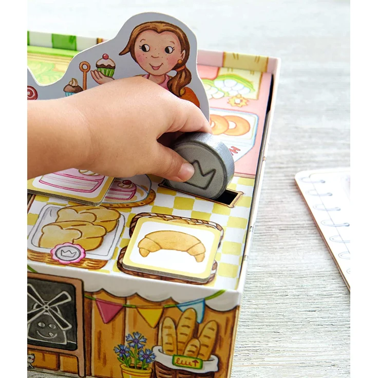 HABA 302781 – Meine ersten Spiele – Einkaufen, Spiel ab 2 Jahren mit 3D-Marktstand und Spielmaterial aus Holz – Bild 4