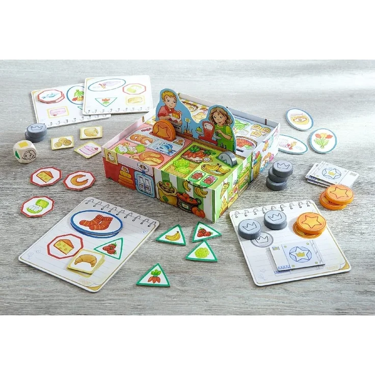 HABA 302781 – Meine ersten Spiele – Einkaufen, Spiel ab 2 Jahren mit 3D-Marktstand und Spielmaterial aus Holz – Bild 8