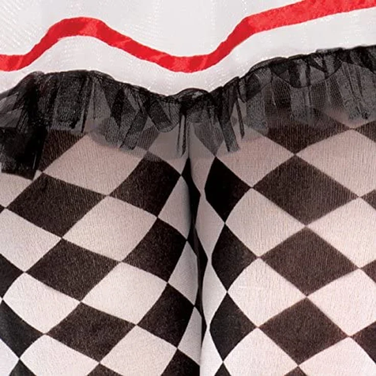 Amscan - Erwachsenenkostüm Harlekin Clown, Kleid, Haarband, Handschuhe, Strumpfhose, Halloween, Mottoparty, Karneval – Bild 4