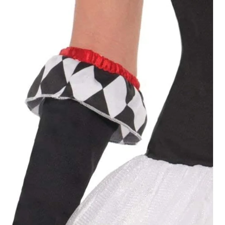 Amscan - Erwachsenenkostüm Harlekin Clown, Kleid, Haarband, Handschuhe, Strumpfhose, Halloween, Mottoparty, Karneval – Bild 3
