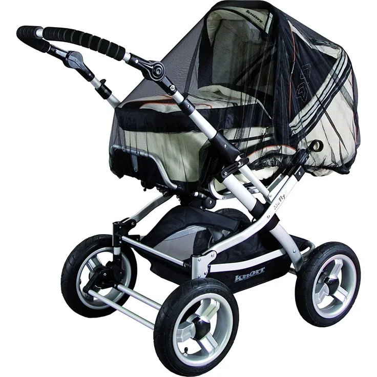 sunnybaby Universal-Insektenschutz | Mückennetz für Kinderwagen, Sportwagen, Jogger & Reisebett | PREMIUM QUALITÄT: MADE in GERMANY reißfest & waschbar| Insektennetz, Fliegennetz, Moskitonetz| SCHWARZ