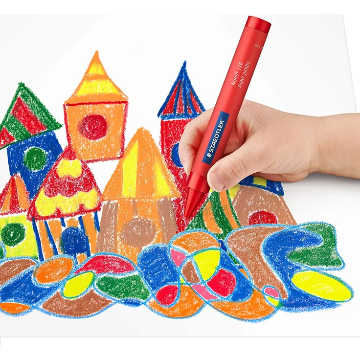 Staedtler 226 NC12 - Noris Club Super Jumbo Wachsmalkreide, 12 Stück im Etui – Bild 4