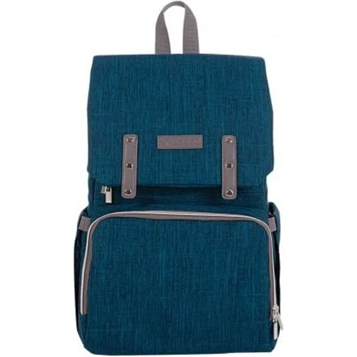 Kikkaboo Wickeltasche Caira Rucksack Wickelunterlage Seitentaschen breite Träger blau