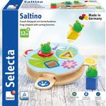Selecta 62072 Saltino, Frosch-Katapult, Motorikspielzeug aus Holz
