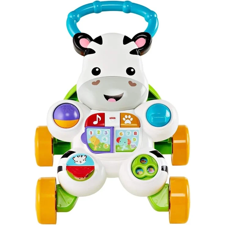 Fisher-Price DLD94 - Zebra Lauflernhilfe Lauflernwagen mit Musik und Lichtern lehrt Buchstaben und Zahlen, ab 6 Monaten deutschsprachig – Bild 1