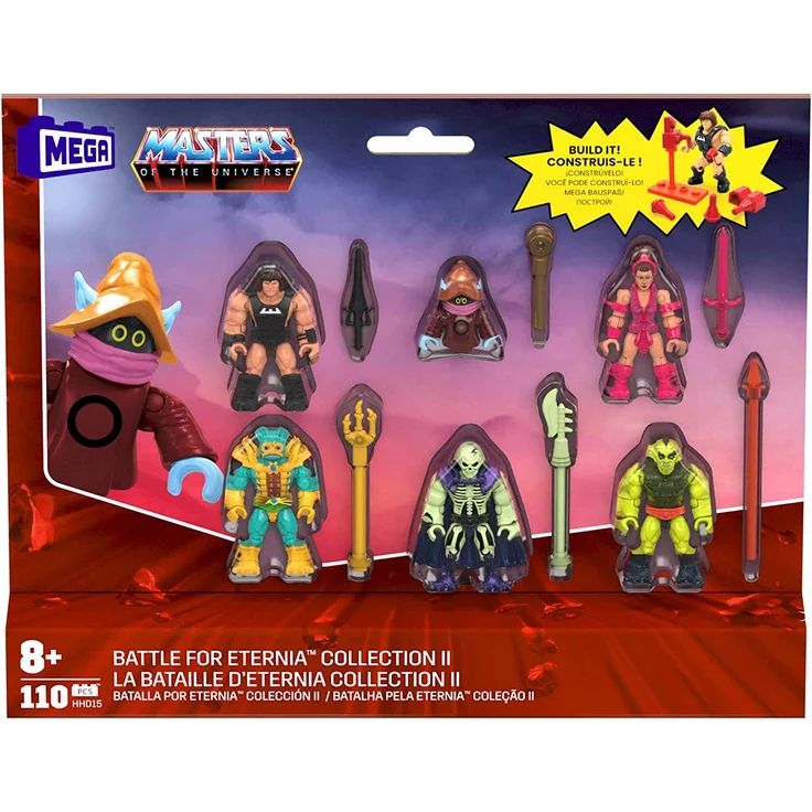 MEGA HHD15 - Masters of the Universe Bauspielzeug-Sammelfiguren Superhelden-Mikro-Aktionsfiguren und Zubehör, MOTU Kampf um Eternia Collection II – Bild 6