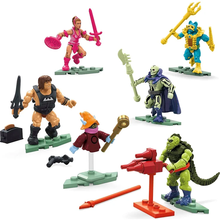 MEGA HHD15 - Masters of the Universe Bauspielzeug-Sammelfiguren Superhelden-Mikro-Aktionsfiguren und Zubehör, MOTU Kampf um Eternia Collection II – Bild 2