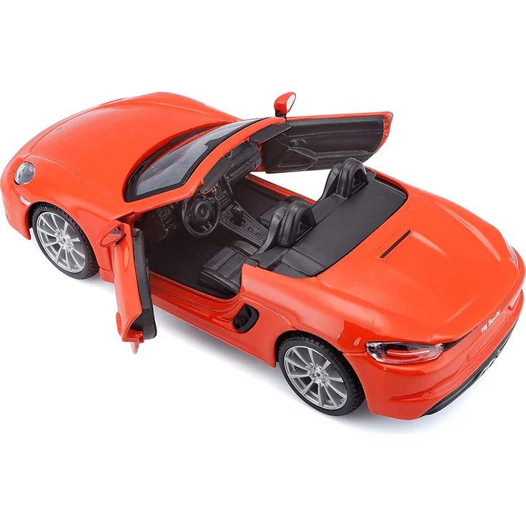 Bburago Porsche 718 Boxster: Modellauto im Maßstab 1:24, Türen zum Öffnen, 19 cm, orange (18-21087OR) – Bild 5