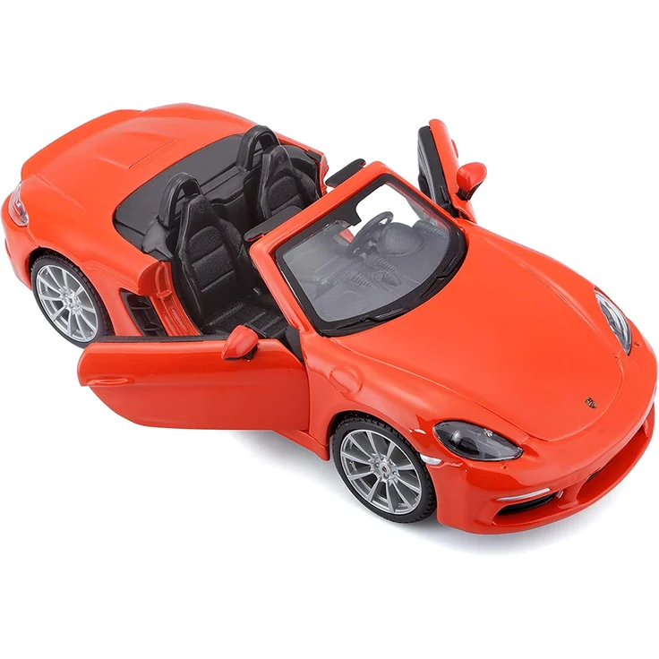 Bburago Porsche 718 Boxster: Modellauto im Maßstab 1:24, Türen zum Öffnen, 19 cm, orange (18-21087OR) – Bild 4