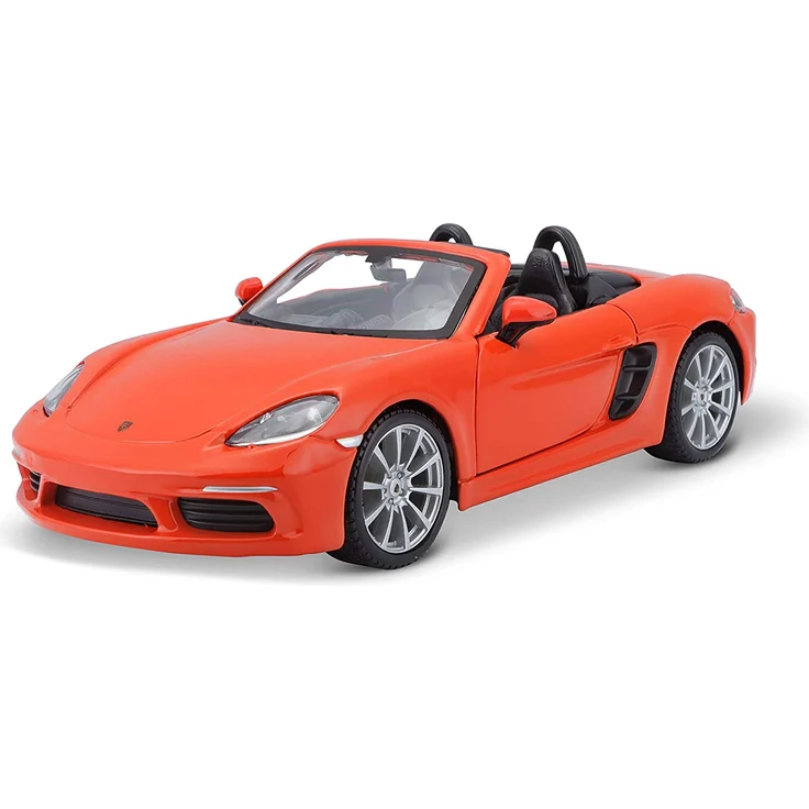 Bburago Porsche 718 Boxster: Modellauto im Maßstab 1:24, Türen zum Öffnen, 19 cm, orange (18-21087OR) – Bild 1