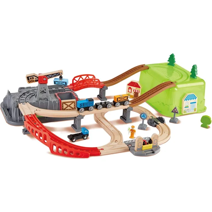 Hape E3764 'Eisenbahn-Baukasten-Set', ab 3 Jahren, 50-teilig, mit praktischer Aufbewahrungsbox - Preisvergleich
