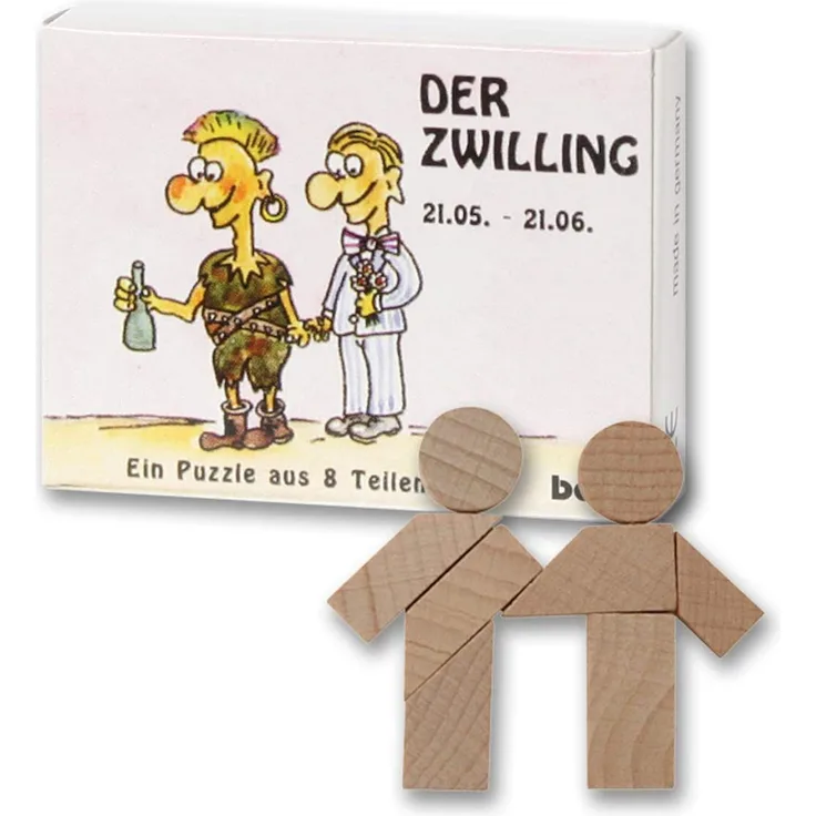 Bartl 102656 Mini-Sternzeichen-Puzzle Zwilling - Holzpuzzle aus 8 Teilen