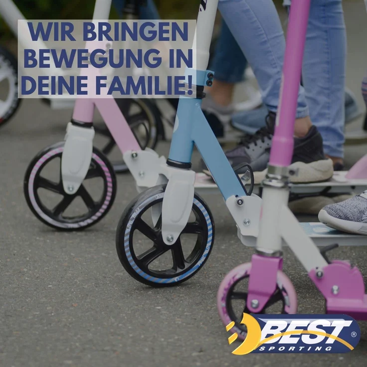 Best Sporting Air Scooter 205er Rolle, Tretroller mit großer Trittfläche und Klapp-Ständer in der Farbe schwarz – Bild 5
