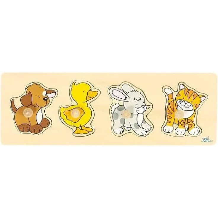 Goki 57866 - Holz-Tierpuzzle, 4 Stück