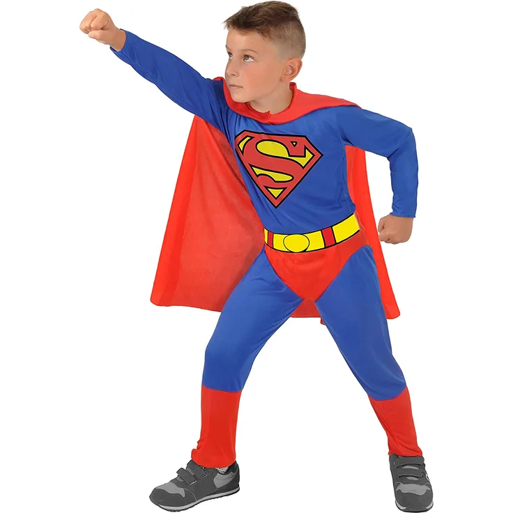 DC Comics kostümanzug Superman Jungen rot/blau 3-teilig Größe 98-104