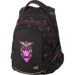 Rucksack Fame Night Owl in schwarz, mit 3 Fächern, Seitentaschen, atmungsaktive Polster und Brustgurt, ca. 44 x 32 x 24 cm, 32 Liter
