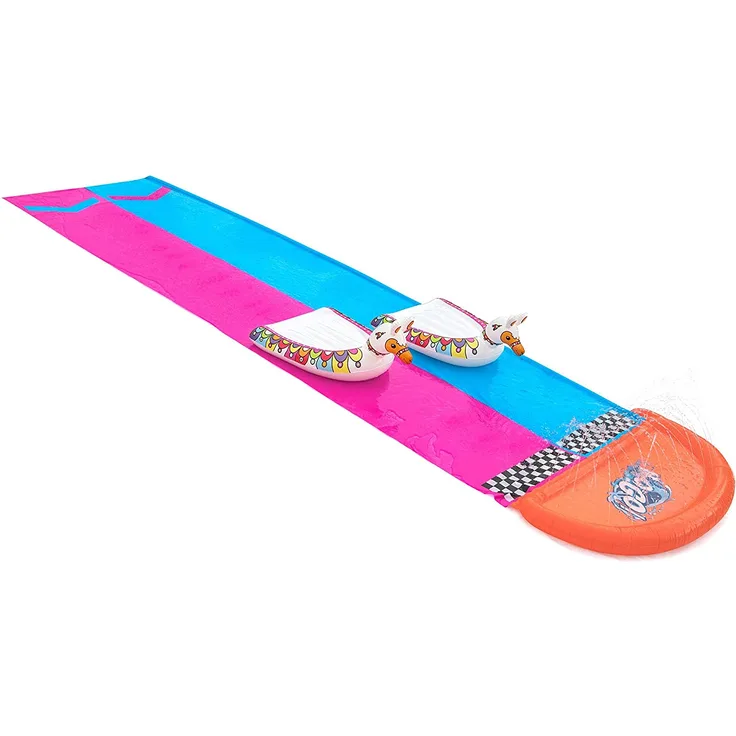 H2OGO! 2er-Wasserrutsche mit aufblasbaren Lama-Schwimmtieren 487 x 138 cm - Preisvergleich