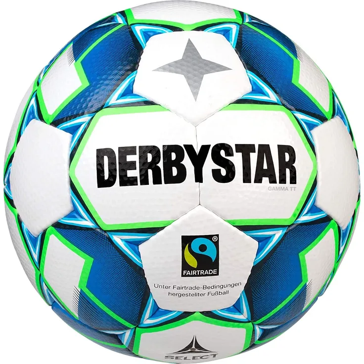 Derbystar Erwachsene Gamma TT, 1153500164 Fußball, Weiss blau Gruen, 5