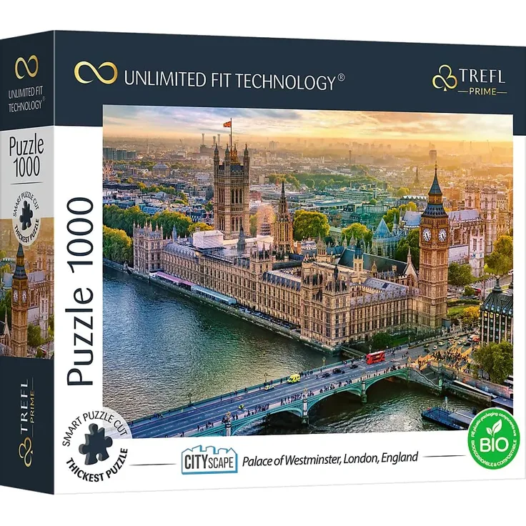 Trefl 10705 1000 Elemente, Dickster Karton, Bio, Unterhaltung für Erwachsene und Kinder ab 12 Jahren, Puzzle Cityscape: Palace of Westminster, London, England - Preisvergleich
