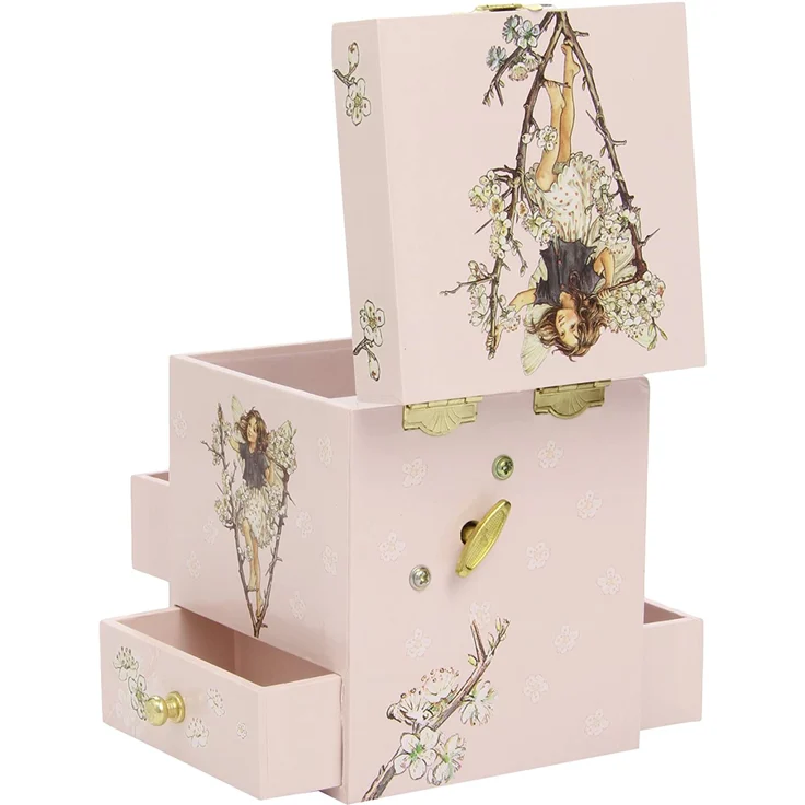 Trousselier - Blumenfeen - Flower Fairies - Musikschmuckdose - Spieluhr - Ideales Geschenk für junge Mädchen - Phosphoreszierend - Leuchtet im Dunkeln - Musik von Rachmaninov - Farbe elfenbein – Bild 2