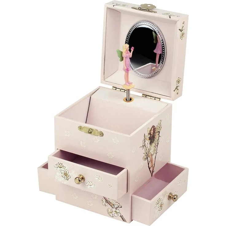 Trousselier - Blumenfeen - Flower Fairies - Musikschmuckdose - Spieluhr - Ideales Geschenk für junge Mädchen - Phosphoreszierend - Leuchtet im Dunkeln - Musik von Rachmaninov - Farbe elfenbein – Bild 3