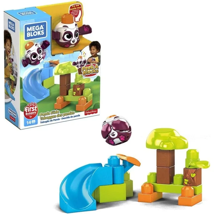 Mega Bloks GKX68 - Guck-Guck Panda-Rutsche Regenwald Spielset (14 Teile)