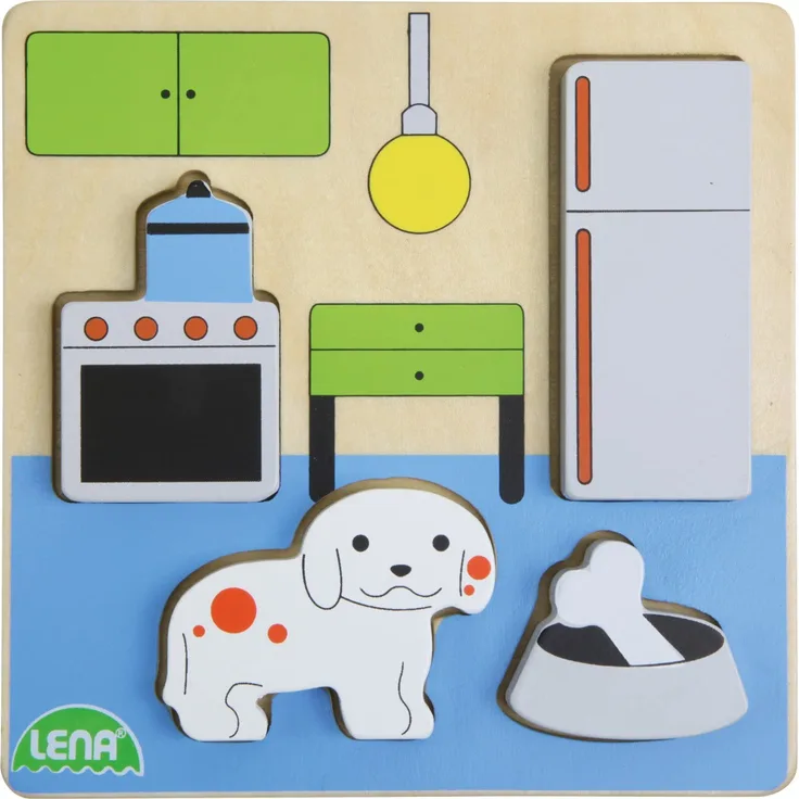 Lena 32141 Holzpuzzle Küche, 4 Teile