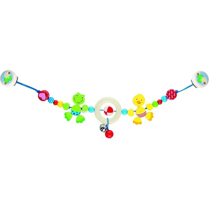 Heimess 737740 Kinderwagenkette Ente und Frosch mit Clips
