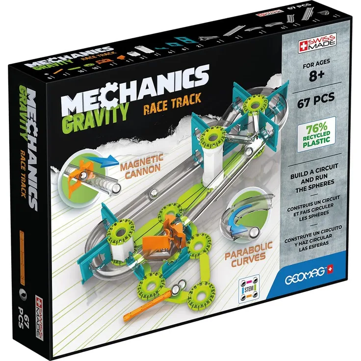 Geomag 760 Gravity Race Track 67 pcs, Mehrfarbig