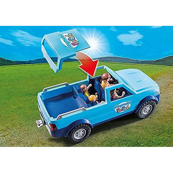 PLAYMOBIL 9502 Fun Park Pick up und Wohnwagen – Bild 7