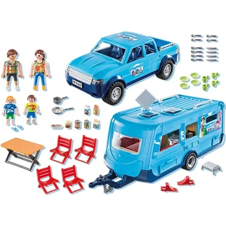 PLAYMOBIL 9502 Fun Park Pick up und Wohnwagen – Bild 3