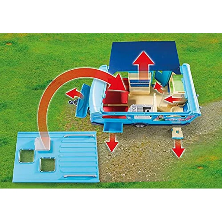 PLAYMOBIL 9502 Fun Park Pick up und Wohnwagen – Bild 6