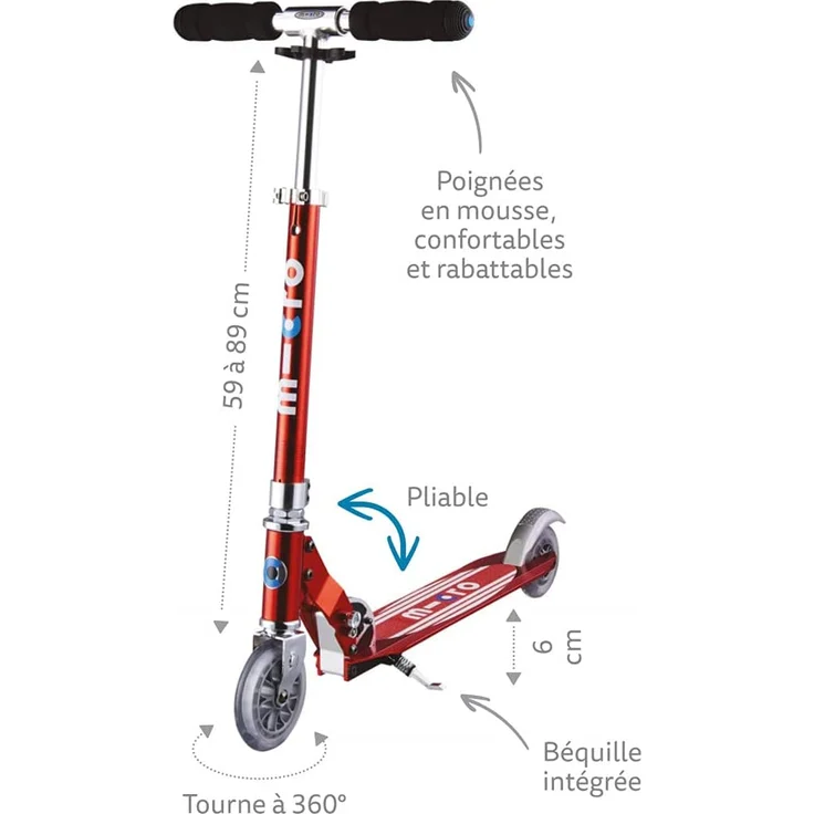 Micro SA 0178 Scooter sprite rot mit Streifen (Micro Mobility) – Bild 3