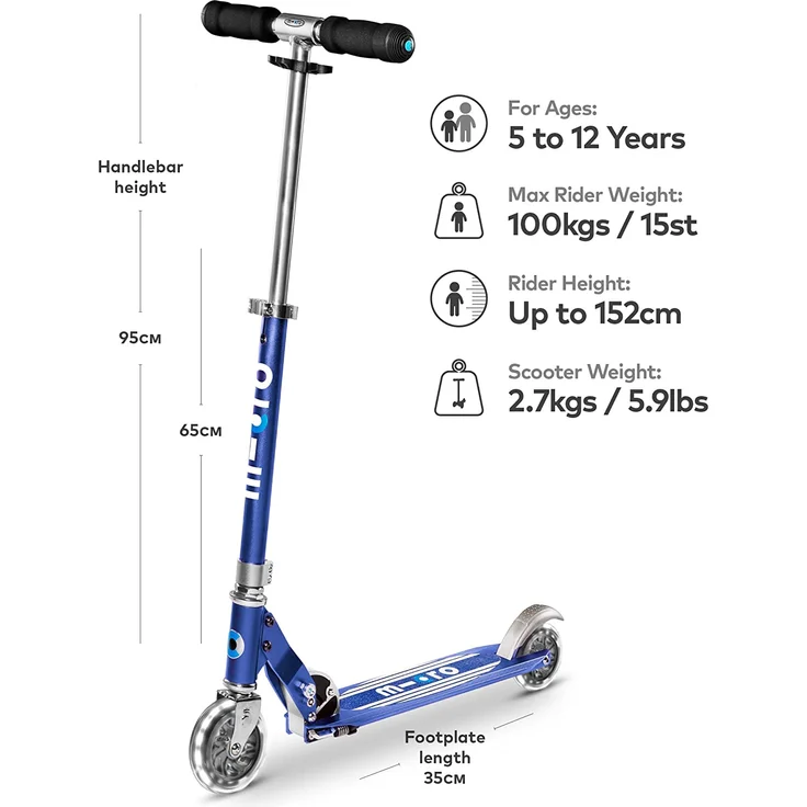 Micro Scooter Sprite Blue Stripe LED SA0217 – Bild 3