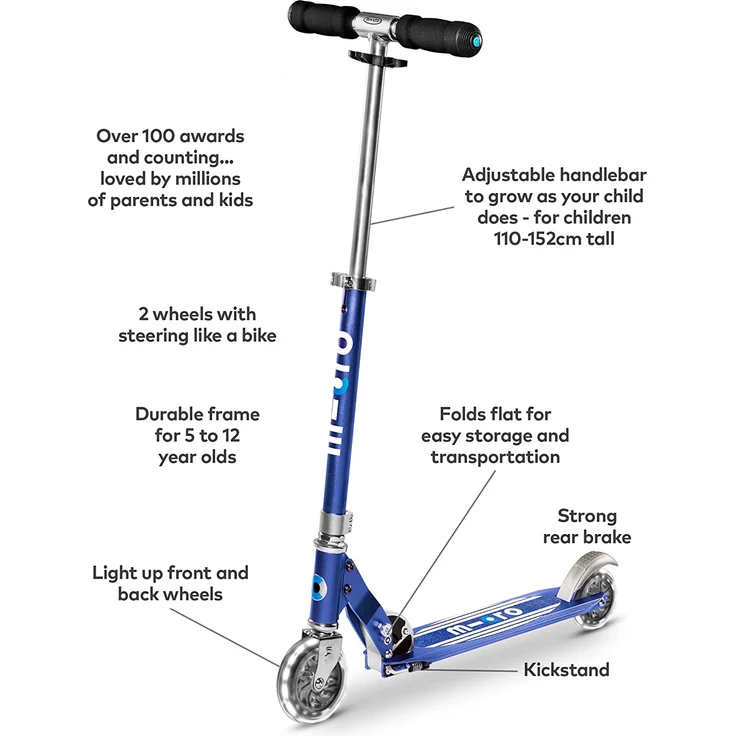 Micro Scooter Sprite Blue Stripe LED SA0217 – Bild 2