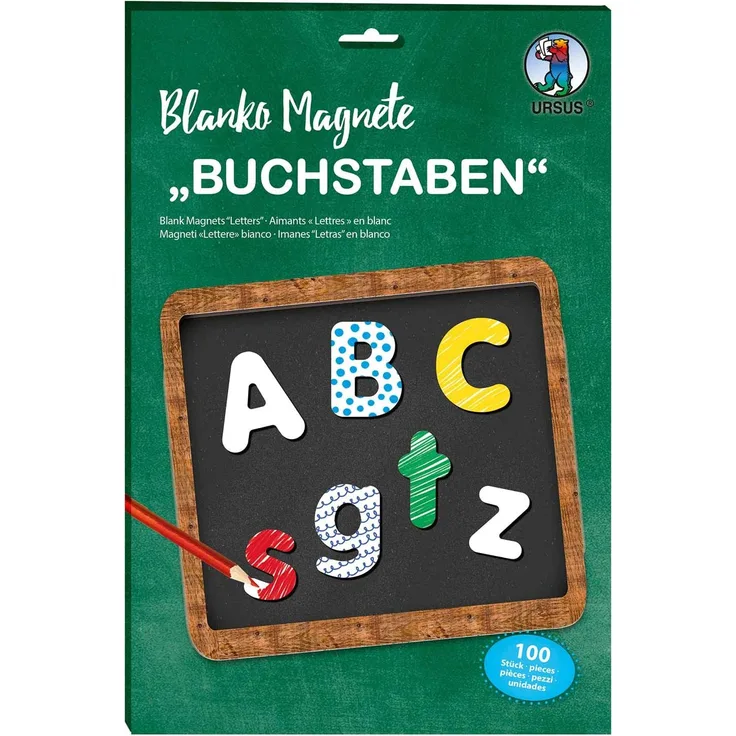 Blanko Magnete Buchstaben, 100 Stück