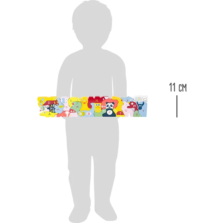 Small Foot Design 10869 ABC-Puzzle bestehend aus 26 Holztierchen, mit Buchstaben und bunten Gesichtern Bedruckt, tolles Lernspielzeug für Vorschulkinder, geeignet ab 3 Jahren – Bild 5