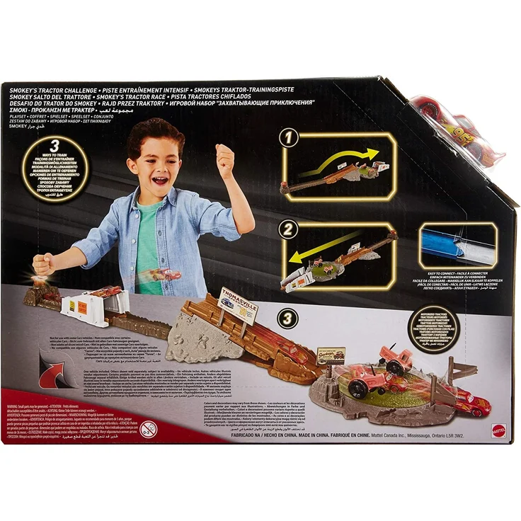 Mattel Disney Cars FLK03 Disney Cars Smokeys Traktor-Trainingspiste, braun – Bild 9