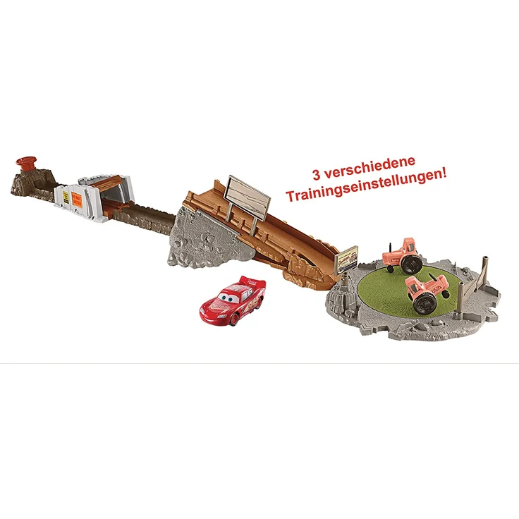 Mattel Disney Cars FLK03 Disney Cars Smokeys Traktor-Trainingspiste, braun – Bild 3