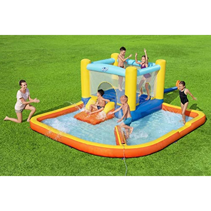 Bestway H2OGO! 'Beach Bounce' Wasserpark, 365 x 340 x 152 cm, ab 3 Jahren, Planschbecken mit Rutsche und Hüpfburg – Bild 2