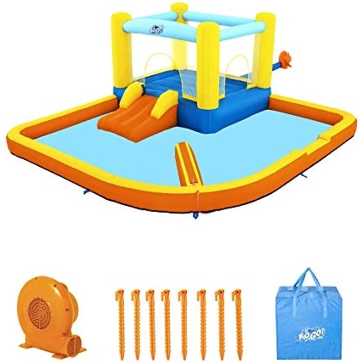 Bestway H2OGO! 'Beach Bounce' Wasserpark, 365 x 340 x 152 cm, ab 3 Jahren, Planschbecken mit Rutsche und Hüpfburg – Bild 3